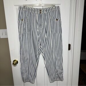 American Eagle Pants Railroad Striped Relaxed Canvas Surplus High Rise Taper 16R